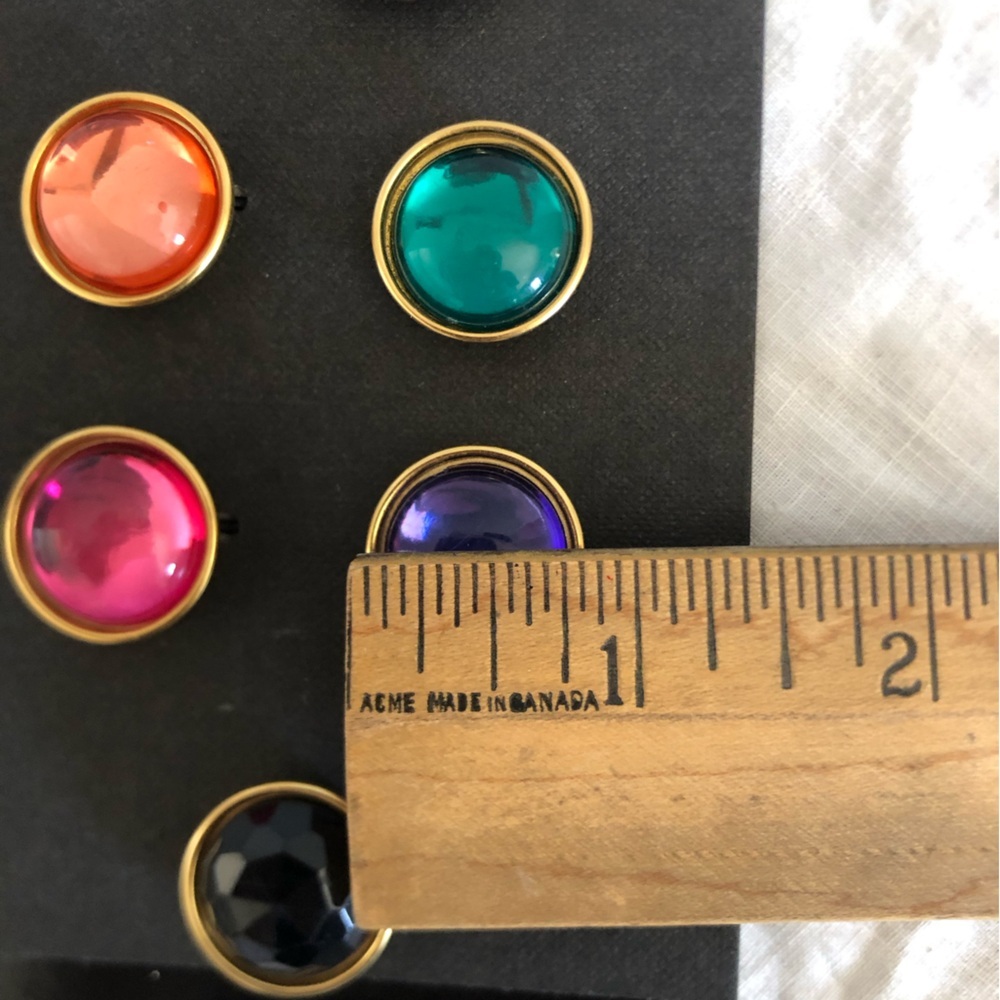 Vtg NOS The Limited Colourful Rhinestone Button Covers - Picture 7 of 7